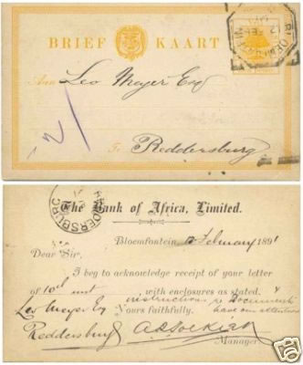 Postcard from Arthur Tolkien. 12 Feb 1891